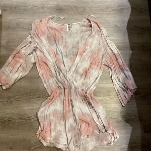 Quarter Sleeve Tie Dye Romper